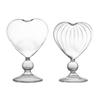 Heart Shaped Cocktail Glass with Straw Clear Stemmed Wine Glass Creative Champagne Glasses Drinking Cups for Bar Pub Club