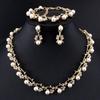 Classic Imitation Pearl Necklace Jewelry Set for Women Clear Elegant Wedding Party Gift