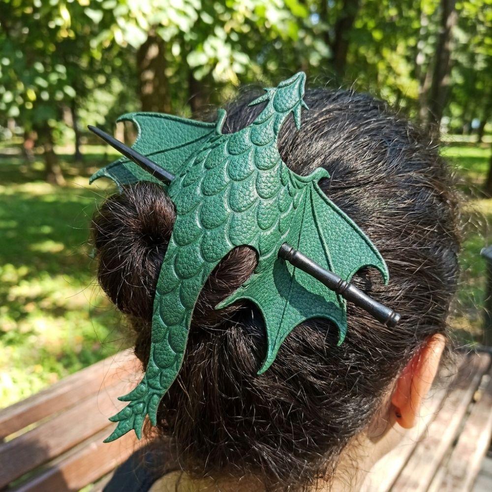 Carved Dragon Flying Dragon Wing Hair Accessory Gothic Fairy Tale Dragon Hair Pin  Halloween