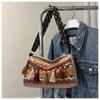 Сумка на плечо большой вместимости в этническом стиле 2023 Новая сумка женская нишевая модная сумка-тоут повседневная простая сумка через плечо уличный тренд