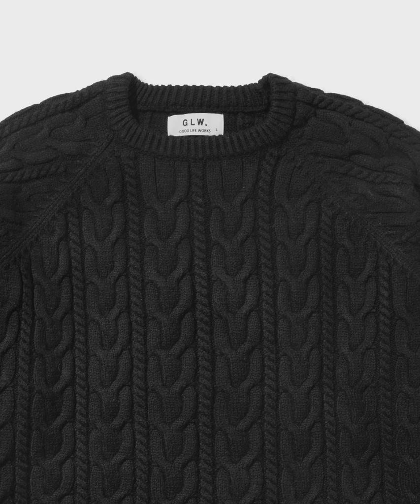 GLW Raglan Cable Knit Black