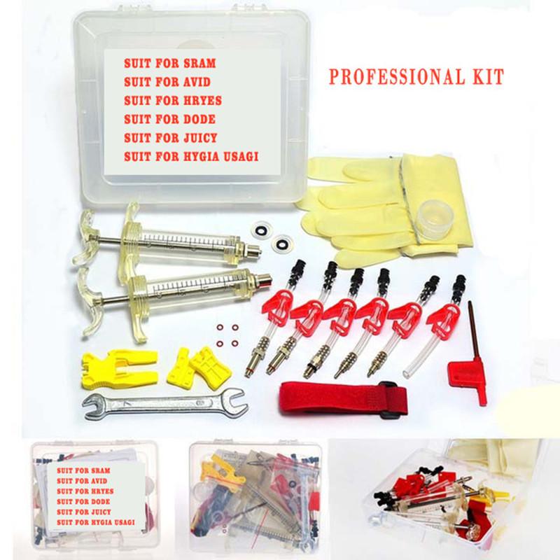 Generic Bike Hydraulic Disc Brake Bleed Kit Tool for AVID Formula DODE JUICY HAYES ELIXIR Sram, Bicycle Bleeding Tools DOT oil