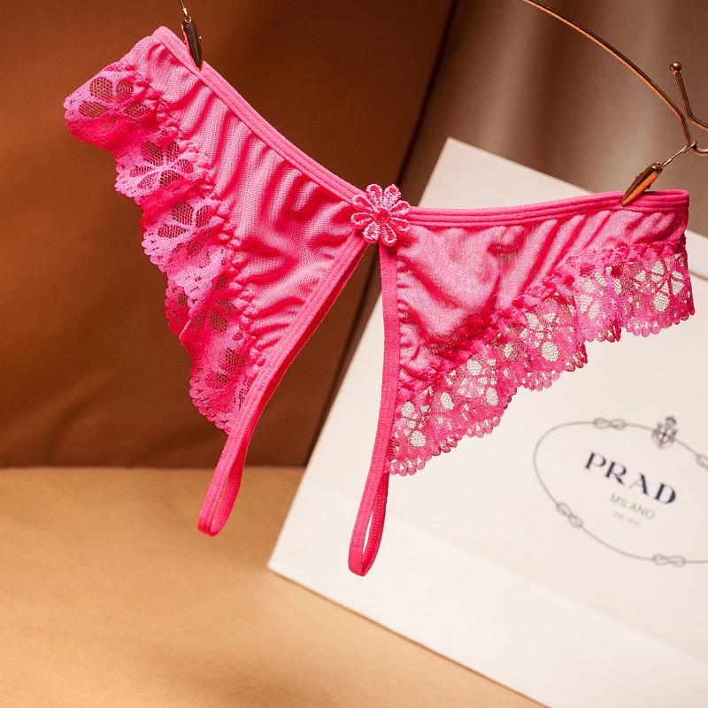 Женские сексуальные кружевные трусики, однотонные, прозрачные, с открытой промежностью, женские стринги, дышащее нижнее белье, соблазнительное нижнее белье, стринги