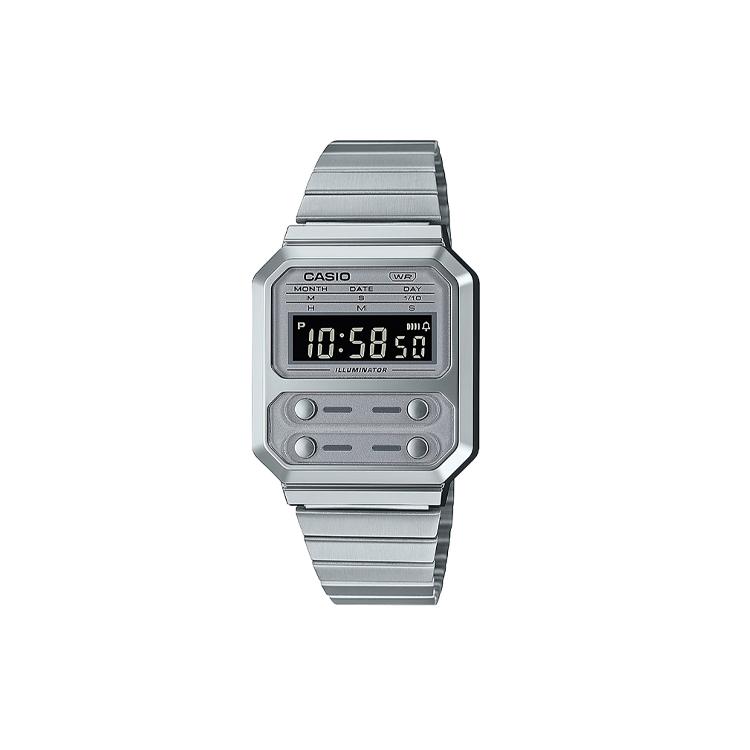 Casio Унисекс 33мм Серебряные часы A100WE7BEF A100WE7BEF