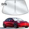 Car Windshield Sun Shade Foldable Design UV-Resistant Sun Protection Easy To Install Front Windshield Sunshade Visor for Tesla Model 3/Y