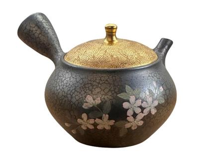 Чайник Shoryu tenmoku с золотой крышкой и узором в виде цветущей вишни