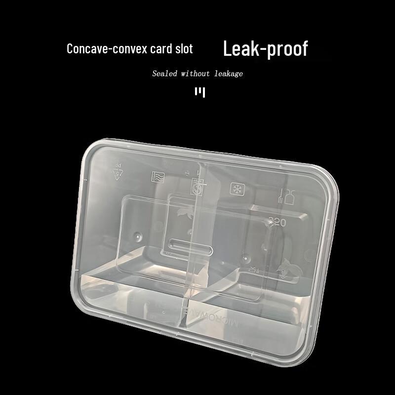 Disposable Rectangular Double-Compartment Food Container