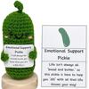 Handmade Emotional Support Pickled Cucumber Gift, Handmade Crochet Emotional Support Pickles, Cute Crochet Pickled Cucumber Knitting Doll