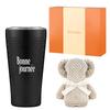 Bon Journee (Have a Nice Day) Tumbler with Towel Bear Set. Perfect As a Birthday Gift for Boyfriends, Friends, Coworkers, Bosses, Retirement Gifts,