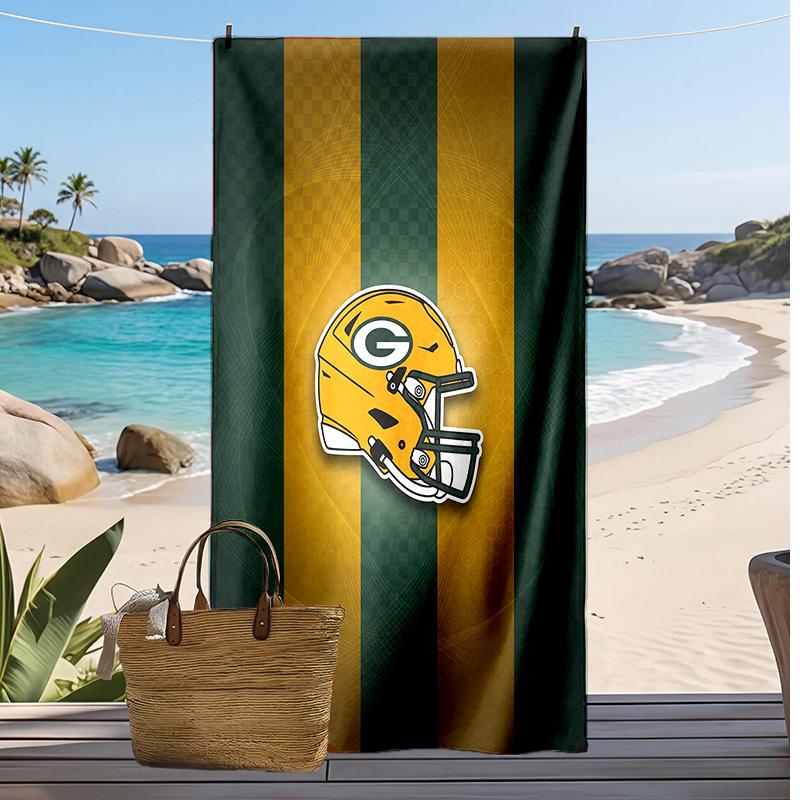 Green Bay Packers Print Beach Towel Soft Portable Quick?dry Towel For Pool Summer Vacation Outdoor Sport