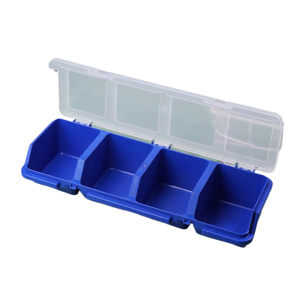 NEW 1PC Parts Storage Box Plastic Screw Organizer Box With 4 Compartment Tool Part Container Bin With Lid Display Storage Case