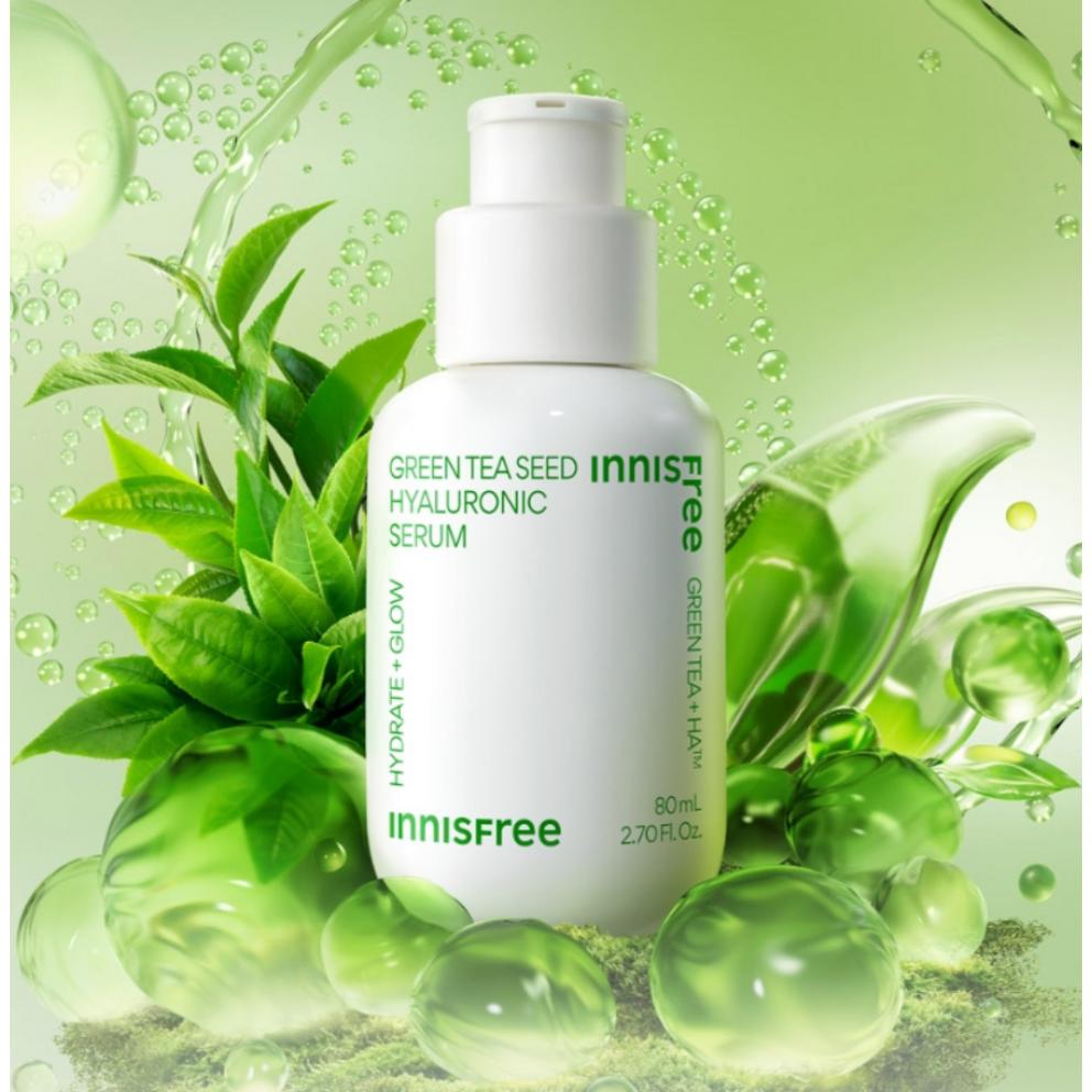 Набор Innisfree Сыворотка с гиалуроновой кислотой и семенами зеленого чая 80 мл + 10 мл