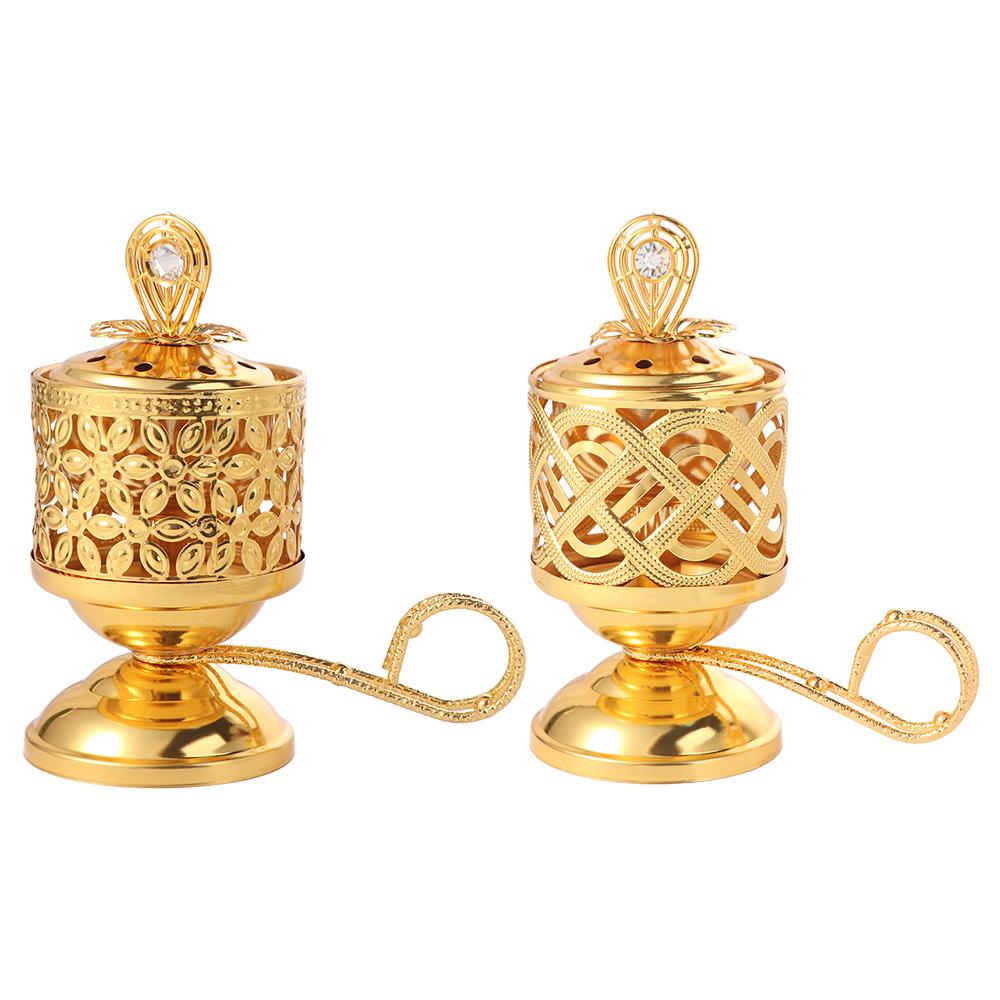 Традиционная золотая аромалампа, декоративная металлическая печь для благовоний, церковь