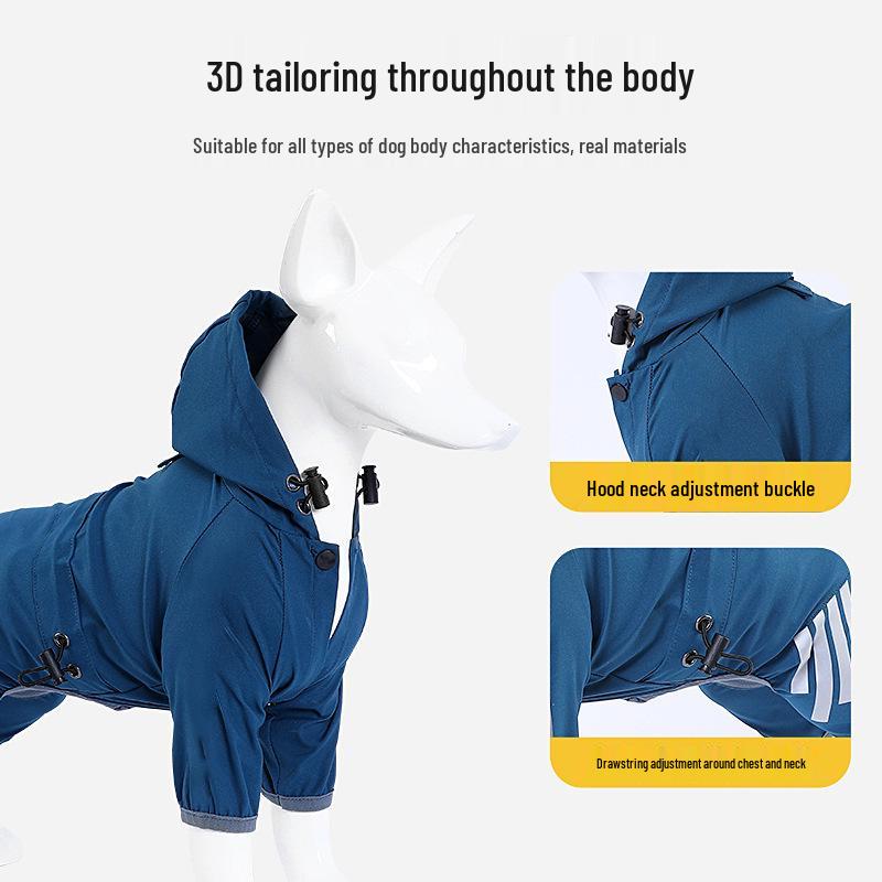 Складной водонепроницаемый дождевик полной защиты для собак мелких пород с лапами - бишон, тедди