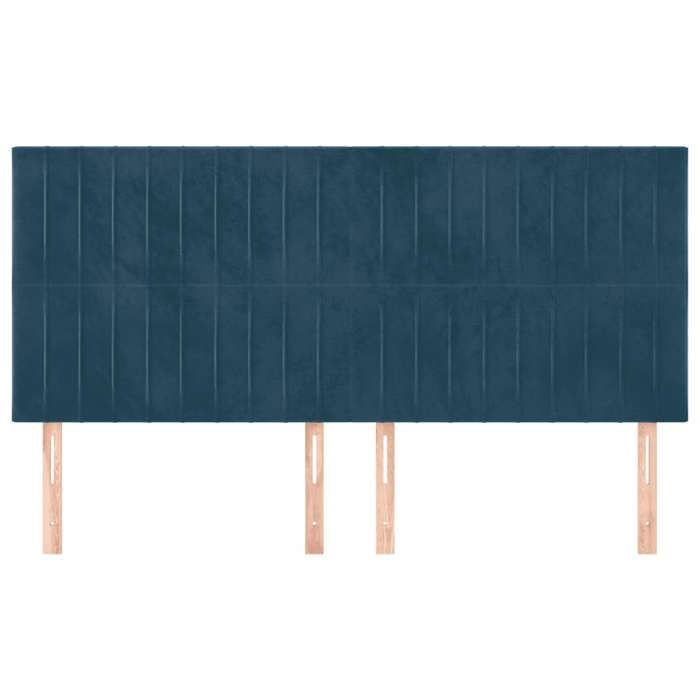 Maison Exclusive - Tête de lit Bleu foncé 160 x 5 x 118/128 cm Velours