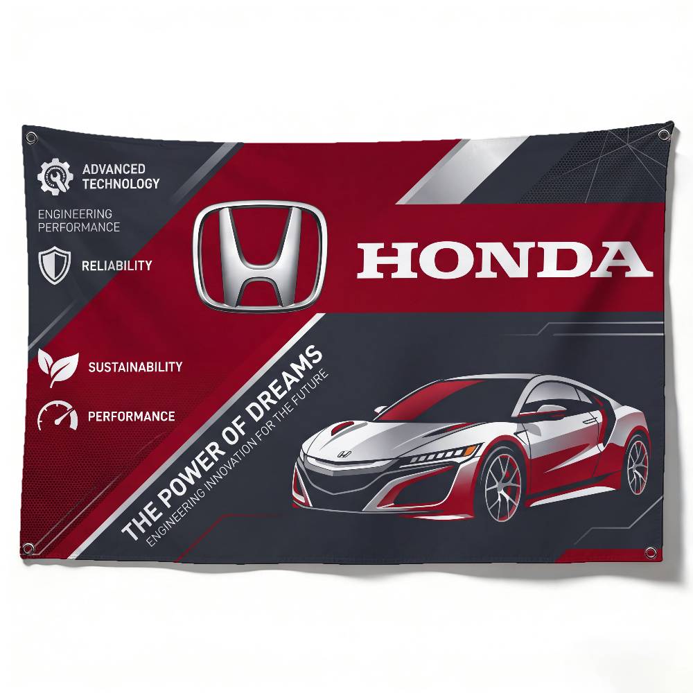 ZLQ4 FOR HONDA RACING Flag 120g Brushed Polyester Sublimation Printing Durable Hanging Flag For Home Decor Event Graduation Gift