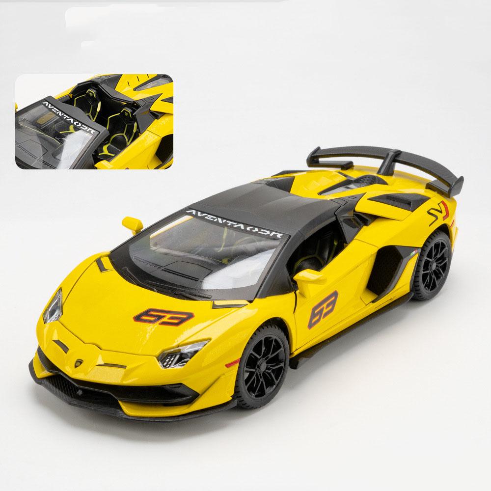 1:24 Scale Revuelto SVJ63 Sports Car Model Toy Shock Absorption Sound Light Miniature Sports Cars Models for Kids' Edutainment