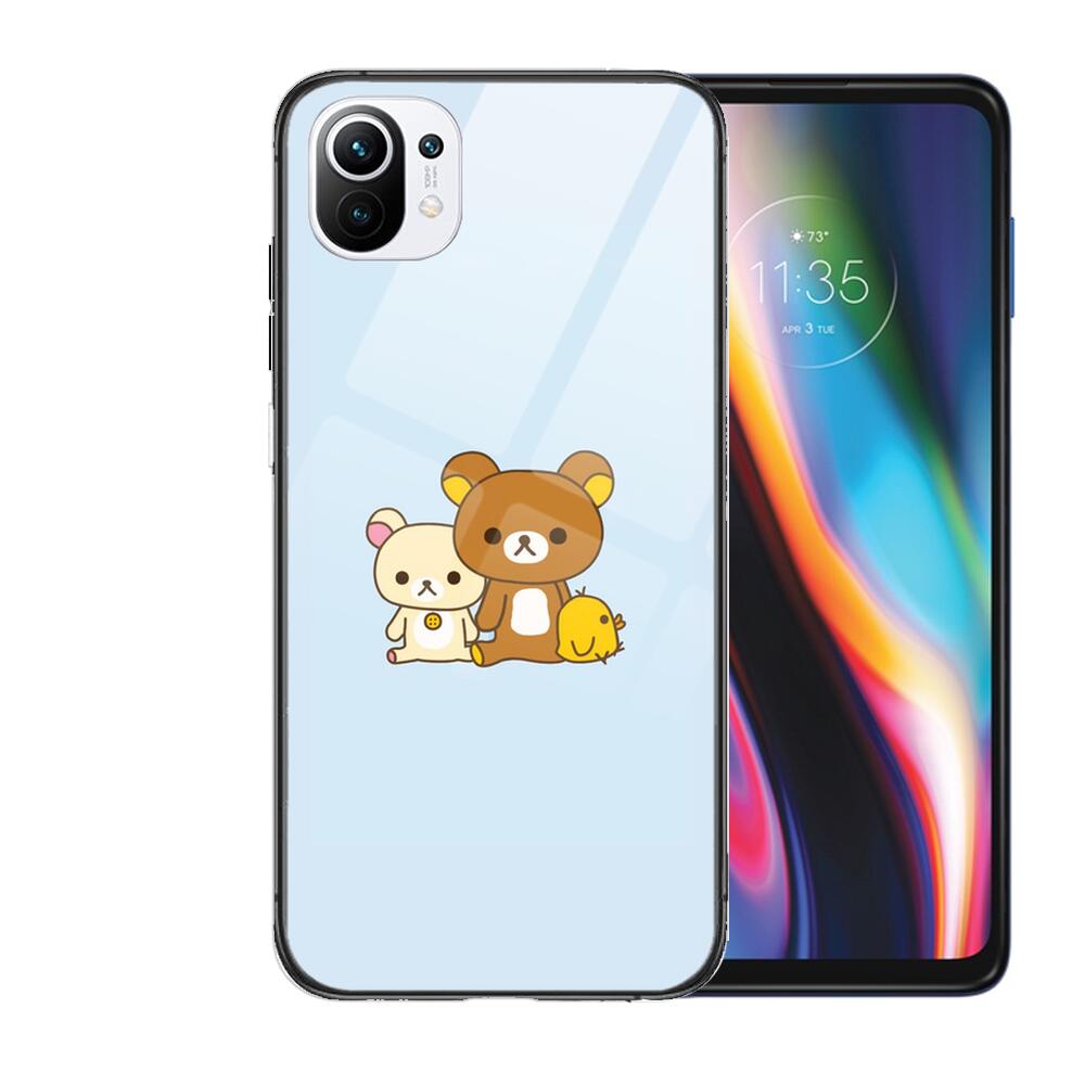 TOPLBPCS милый rilakkuma закаленное стекло чехол для телефона чехол для xiaomi redmi 11 Lite pro Ultra 10T 10 9 8 cc se чехол силиконовые чехлы