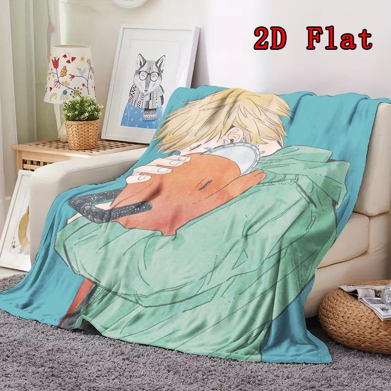 Chainsaw Man 2D Flat Pattern Flannel Blanket High quality All Seasons Warmth and Comfort Perfect for Christmas Gifts.DMT0925532