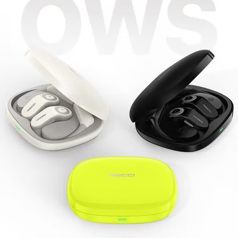 Беспроводные наушники Recci REP-W87 с двойным подключением, с заушинами, открытого типа