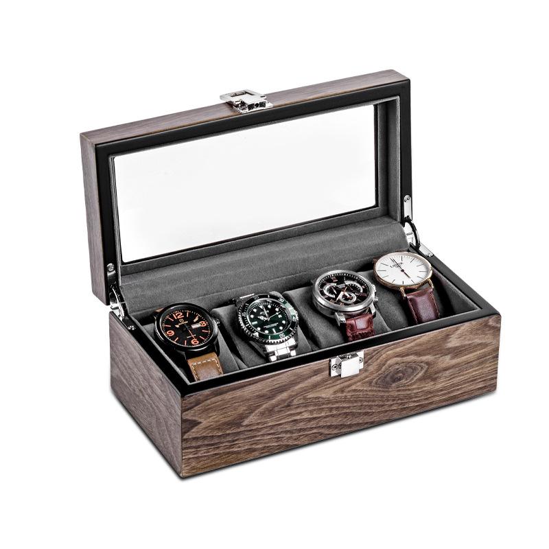 Walnut Wood Watch and Jewelry Organizer Box - Storage for Wristwatches, Bracelets, and More