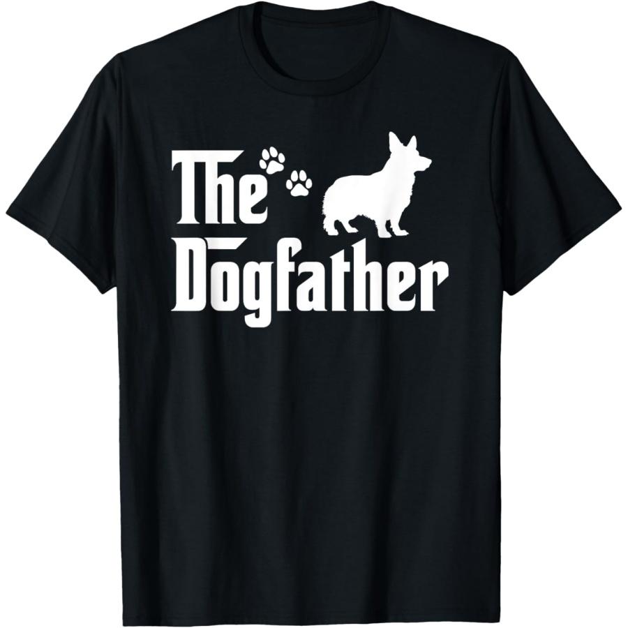 The Dogfather Tee Fathers day Gift Dad - Dog Lover Corgi T-Shirt for Men Women Kids