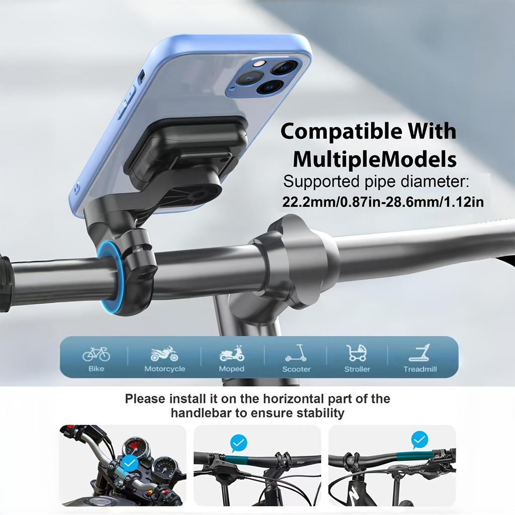 Magnetic Bike Phone Mount Bicycle Riding Bracket Navigation Shockproof Equipment