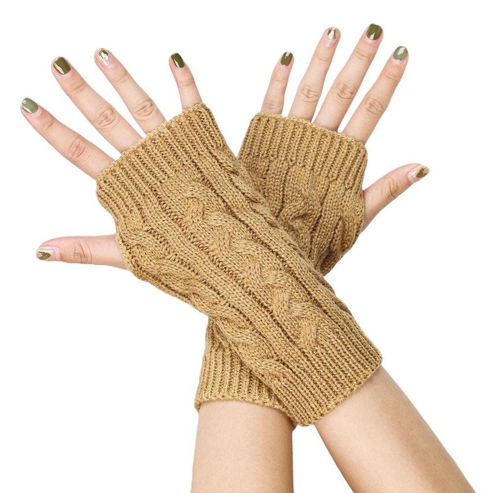 Twists Gloves Winter Gloves Outdoor Riding Mittens Half Finger Gloves Knitted Gloves Outdoor