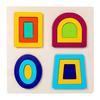 Wooden Geometry Puzzle Board Game Preschool Color Learning Geometric Shape Matching