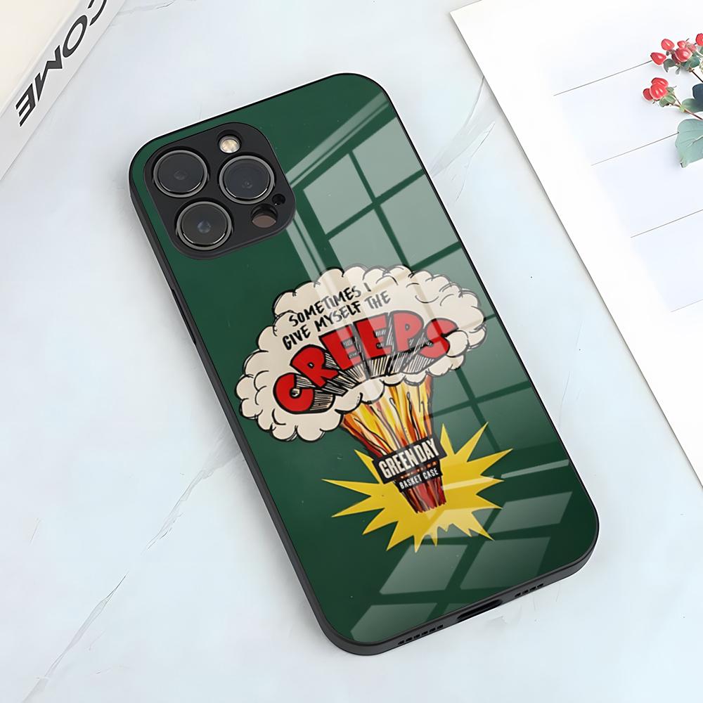 Чехол для телефона группы G-Green Day для IPhone 17 Pro Max 15 Pro 16 14 Plus 12 13 Mini 11 Pro Ударопрочная стеклянная крышка