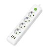 EU Plug Power Strip 3/4/5 AC Outlet Multiple Sockets 2m Extension Cord Electrical Socket with 3 USB Ports 2500W Network Filter