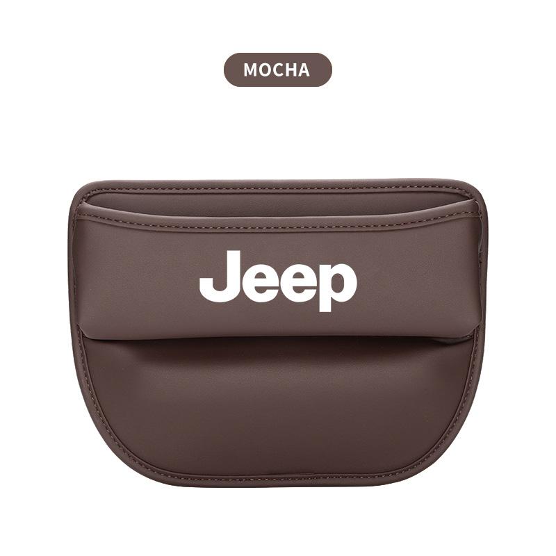 PU Leather Car Seat Gap Organizer Box Storage Bag For Jeep Grand Cherokee Wrangler JK Gladiator Compass Renegade Wagoneer Recon AKW1