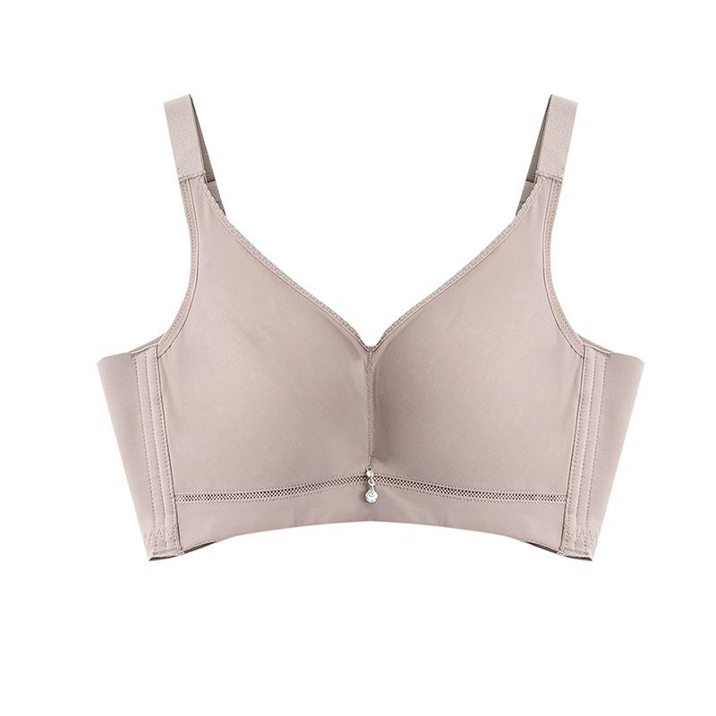 Silk bra, smooth surface without steel ring gathers sexy mulberry silk underwear, beautiful back breathable thin style