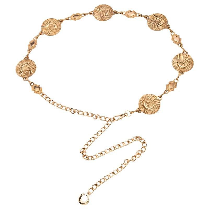 Ethnic Style Metal Waist Chain, Women'S Retro Belt, Personalized Trend Dress, Skirt Decoration, Thin Woman