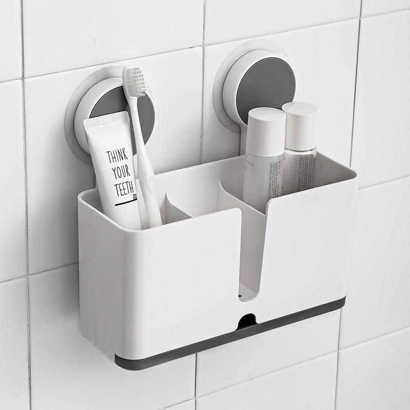 Bathroom Rack Faucet Storage Toothbrush Holder Toothbrush Shaver Organizer Hanging Toothbrush Toothpaste