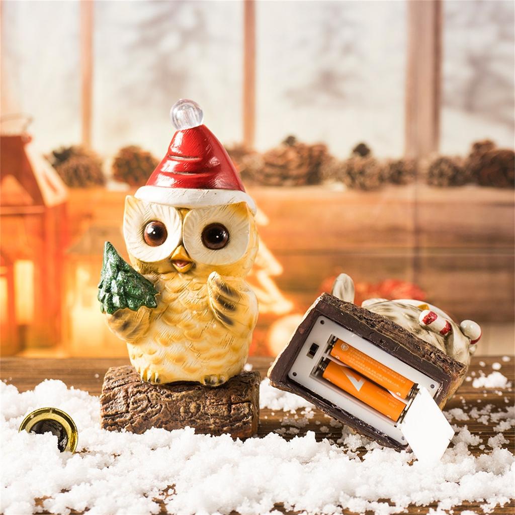 Светящаяся Рождественская Сова Рождественские Украшения Для Дома Гостиная Рабочий Стол Изделия Из Смолы Украшения