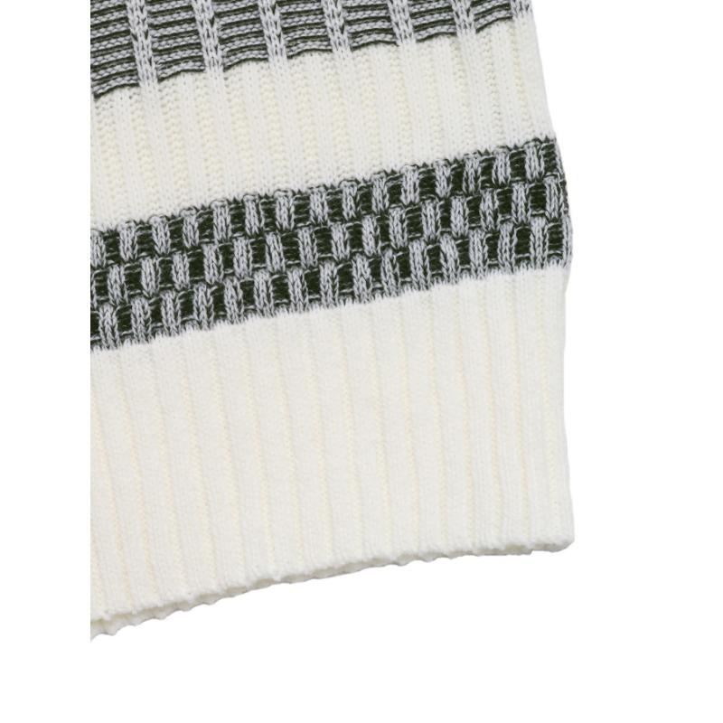 Осенне-зимний женский повседневный полосатый свитер с ярким принтом