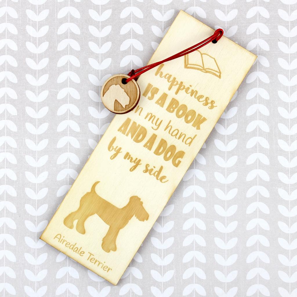 Airedale Terrier, Bingley Terrier – Dog bookmark, personalized bookmark – Design 02 | Art-Dog