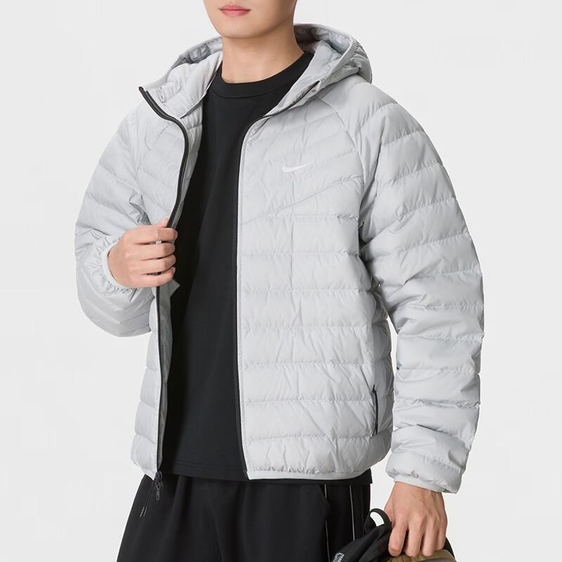 Nike Down Jackets Men's Gray Hooded Non Detachable Moderate JA0742-097