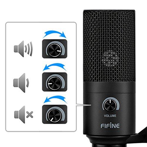 FIFINE USB конденсаторный ПК Интернет-игры Главная Голос Громкость микрофона штатив стойка совместима с черным микрофоном K669B, микрофон, микрофон,