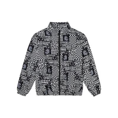 Vans SS22 Куртка с тигровым принтом в шахматном порядке Унисекс Верхняя одежда Черный VN0A5H9T7TO