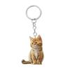 Cat Keychain Double Sided 2D Flat Acrylic Pet Hanging Decoration Lifelike Cat Keyring Accessories for Car Mirror Window Backpacks