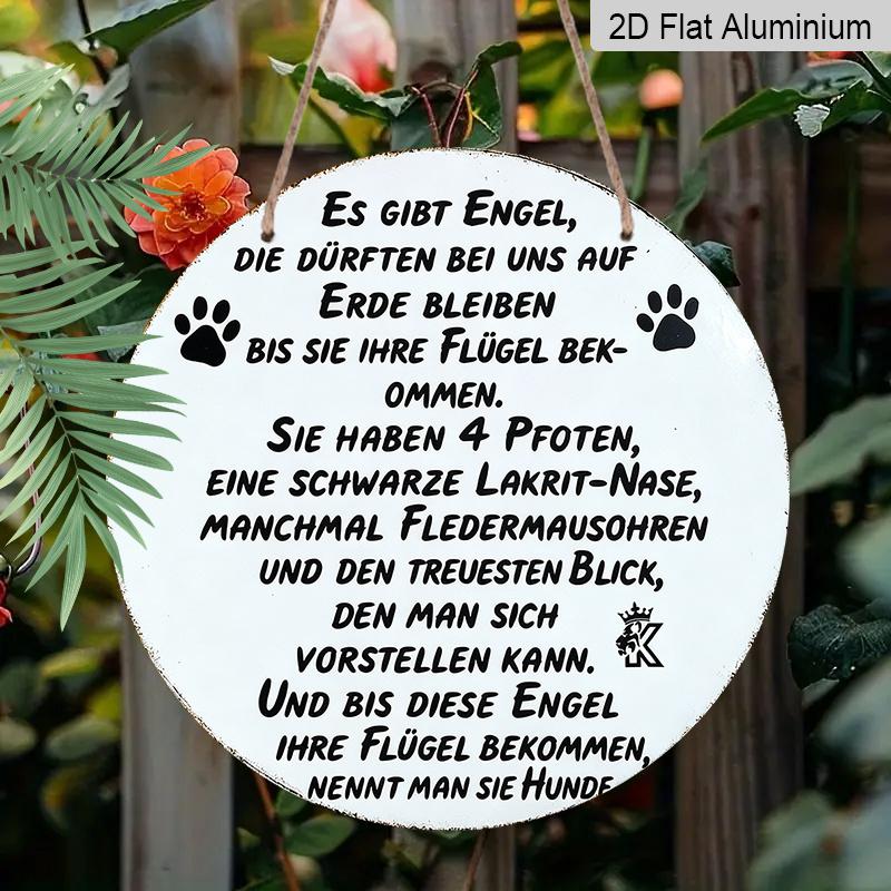 2D Flat Aluminum Vintage Signage Wall Decoration, Various Sizes, German-language Pet Keepsake Plaque Designs. Suitable for Cafes, Living Rooms