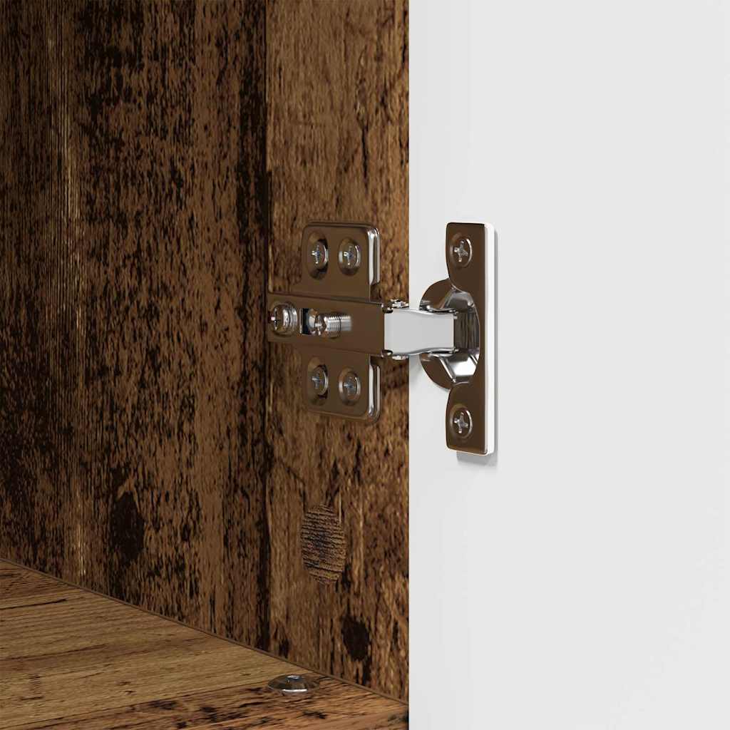 Bathroom Furniture Set with Door 3 pcs Reclaimed Wood Plywood and Metal