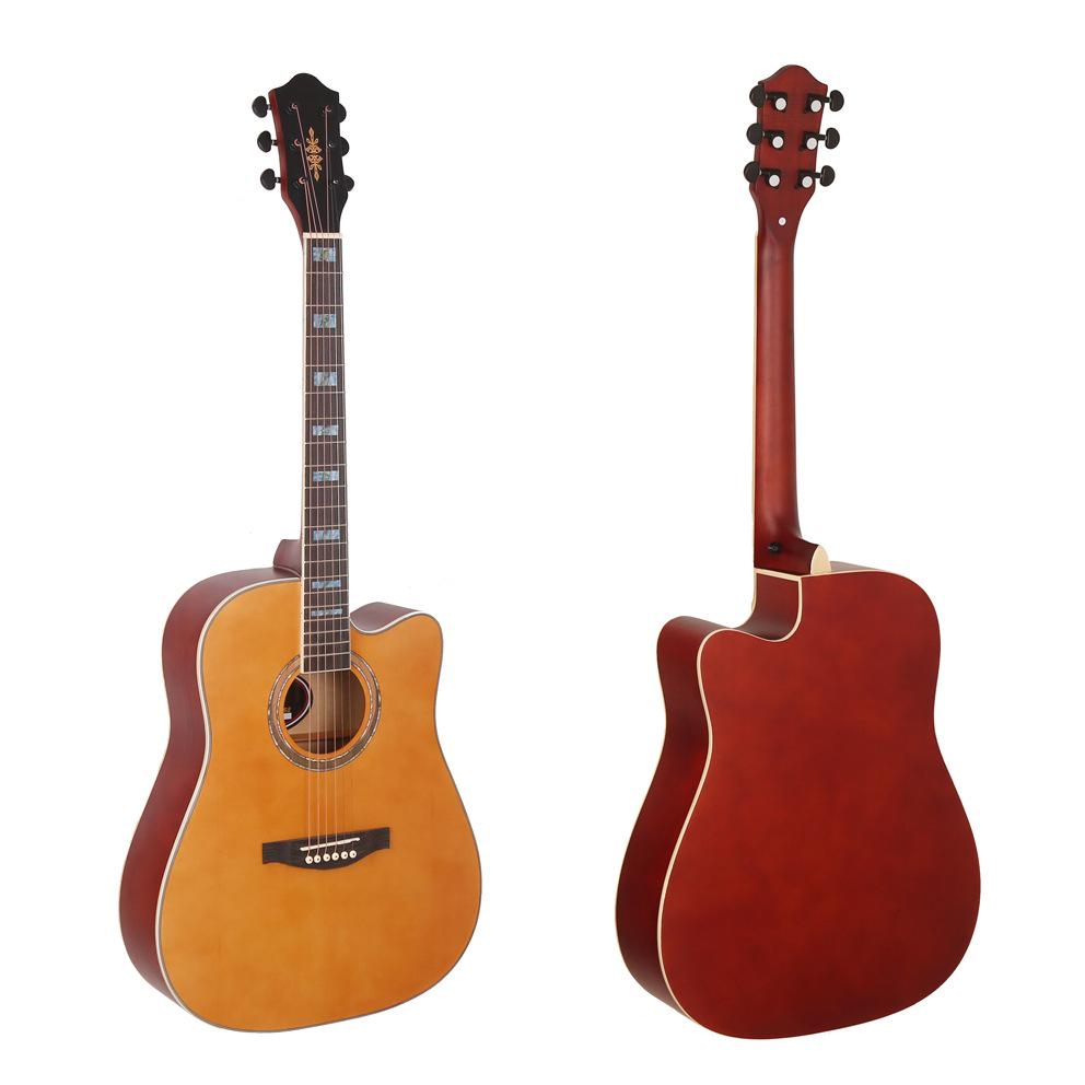 40-41 Inch Solid Wood Acoustic Guitar with Matte Finish and Low String Action