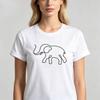 Unisex Cotton Tshirt Minimalist One Line Elephant Graphic Tee Boho Line Art Animal Print Elephant Lover Casual Crew Neck Tops