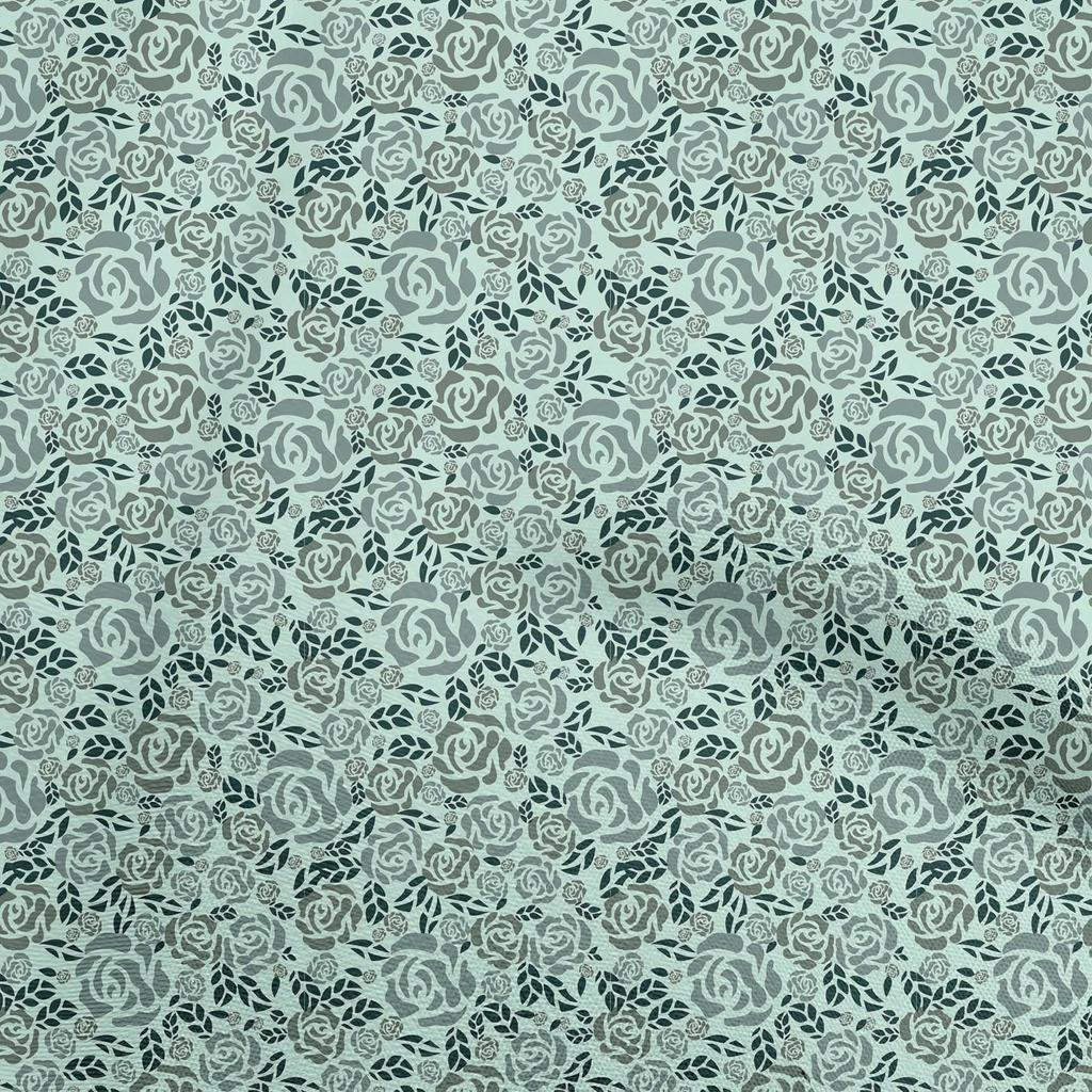 oneOone Cotton Flex Forest Green Fabric Abstract Floral Dress Material Fabric Print Fabric By The Yard 40 Inch