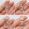 1PC Natural Stone Pendant, Clear Quartz Perfume Bottle Pendant, Clear Quartz Charms for Jewelry Making DIY Necklace Accessories Craft Gifts