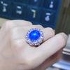 BELLA BOX Высококачественное открытое кольцо в форме голубиного яйца 10*12 с синим кончиком и кристаллами, полное бриллиантовое открытое кольцо, женское модное кольцо с темпераментом