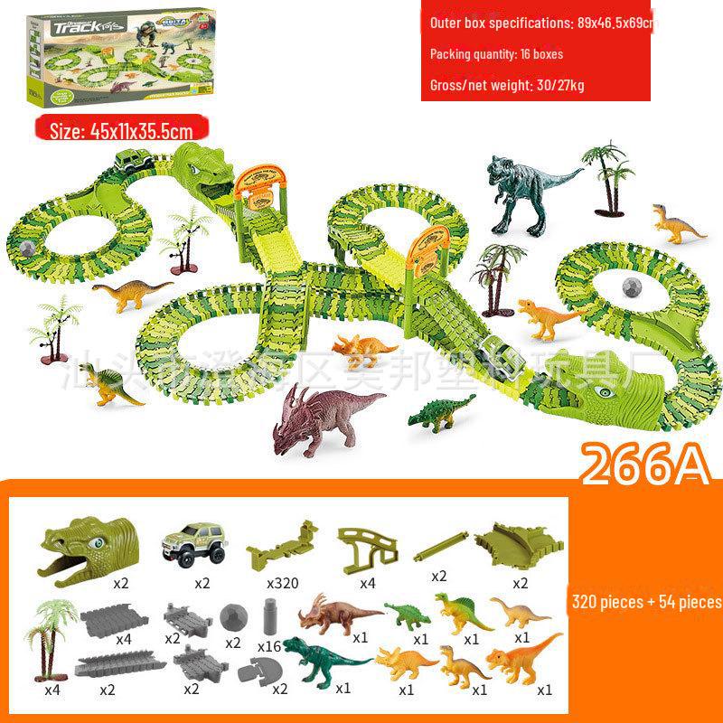 Электрическая игрушка-трековая трасса для динозавров с колесом обозрения для детей